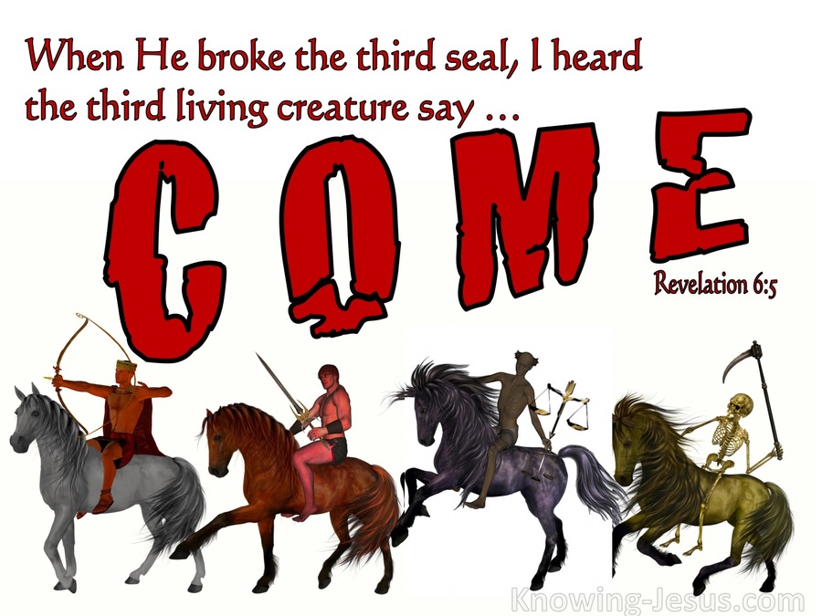 Revelation 6:5  Behold, A Black Horse (red)